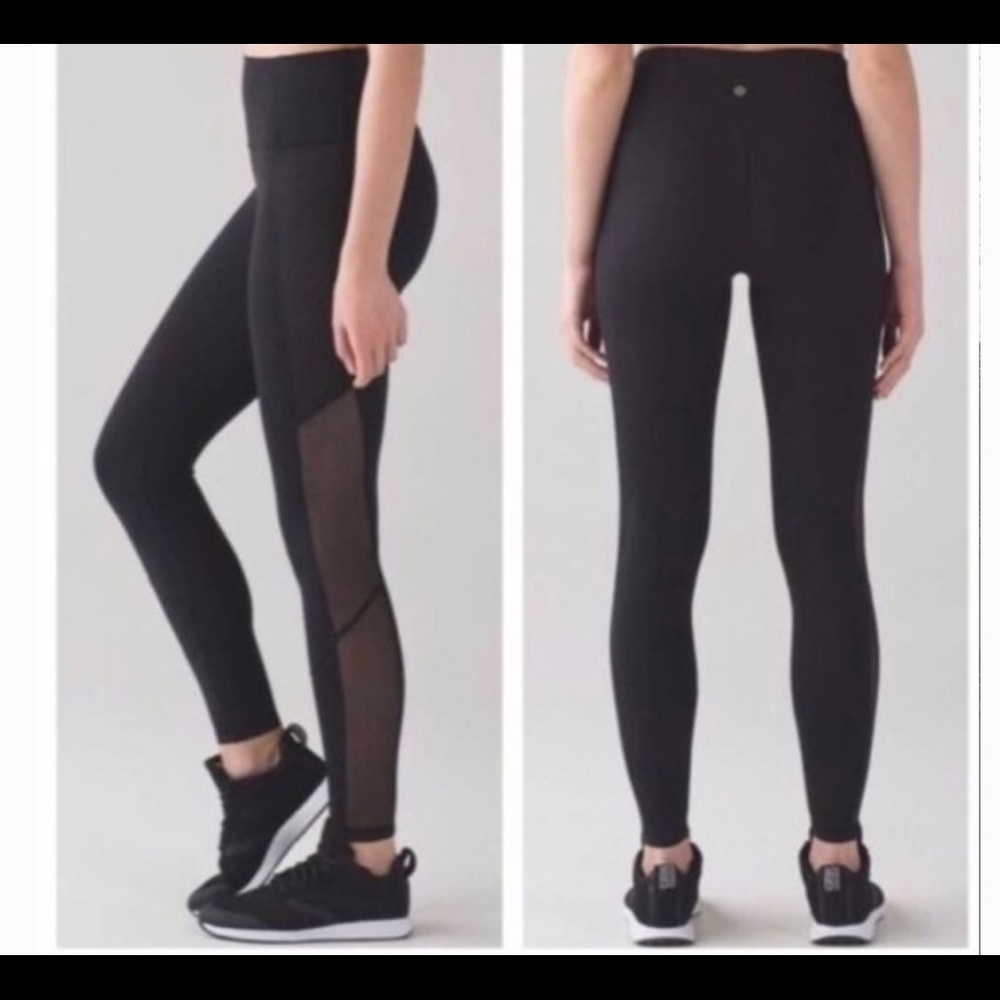 Lululemon polka dot mesh leggings!